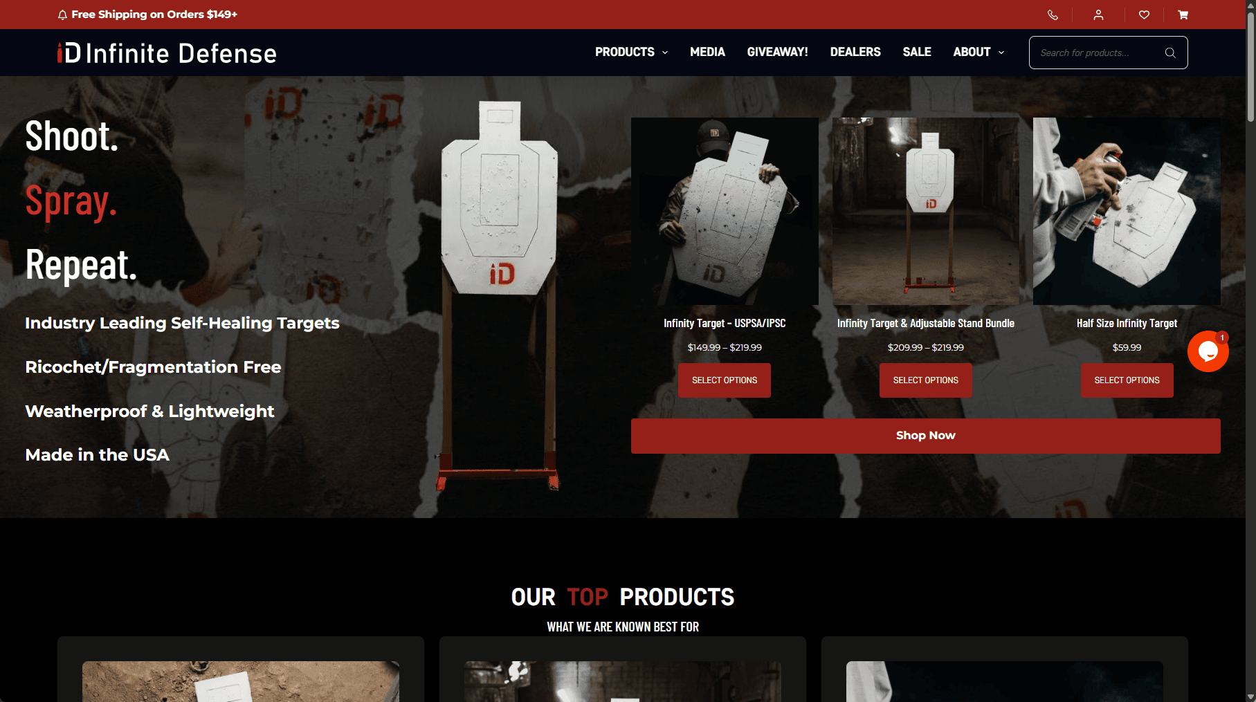 infinity-targets-homepage-desktop